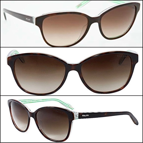 RALPH LAUREN || Cat-Eye Prescription Sunglasses in Tortoise + Green Stripe - Picture 3 of 8
